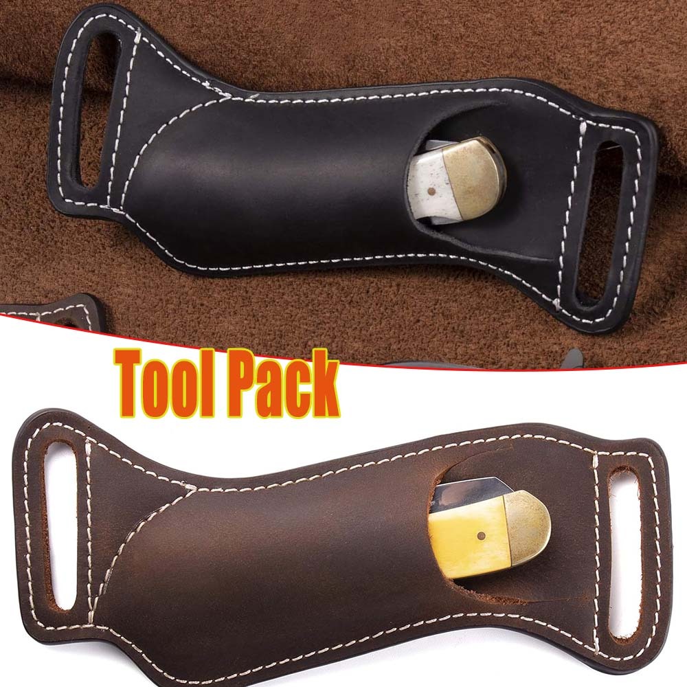 Edc Carry Belt Leather - Sarung Pisau Lipat Taktis EDC, Kantong